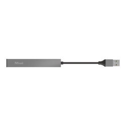 Trust Halyx Aluminium 4-Port Mini USB Hub - Hub - 4 x USB 2.0 - desktop