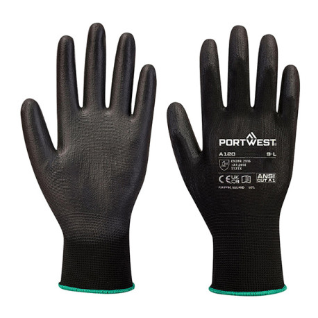 Guanti A195 touch - palmo in PU - M - nero - Portwest