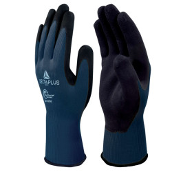 Guanti VV733GREEN - poliestere - palmo in schiuma di lattice - taglia 09 - blu - Deltaplus