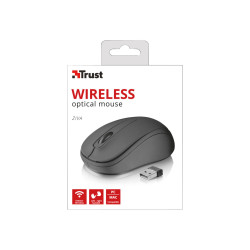 Trust Ziva - Mouse - per destrorsi e per sinistrorsi - ottica - 3 pulsanti - senza fili - ricevitore wireless USB