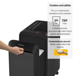 Fellowes Distruggi documenti a miniframmento LX220 per piccolo ufficio con INTELLIBAR
