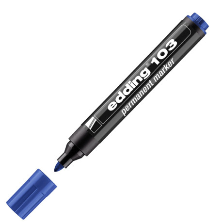 Marcatore permanente 103 - punta conica - da 1,5 a 3 mm - blu - Edding