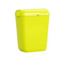 Cestino gettacarte Skin - con coperchio - 54,5 x 22,5 x 33,5 cm - 23 L - giallo fluo - Mar Plast