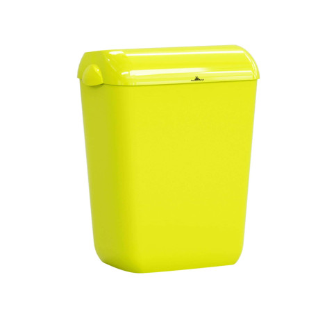 Cestino gettacarte Skin - con coperchio - 54,5 x 22,5 x 33,5 cm - 23 L - giallo fluo - Mar Plast