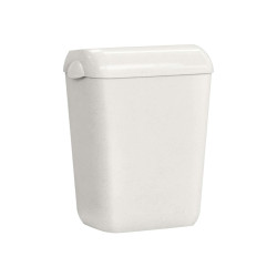 Cestino gettacarte Woodplastic - con coperchio - 225 x 335 x 545 mm - 23 L - bianco - Mar Plast
