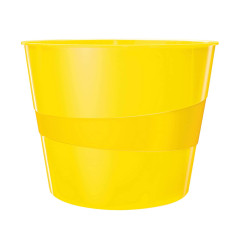 Cestino gettacarte WOW - altezza 32,4 cm - diametro 29 cm - 15 L - giallo - Leitz