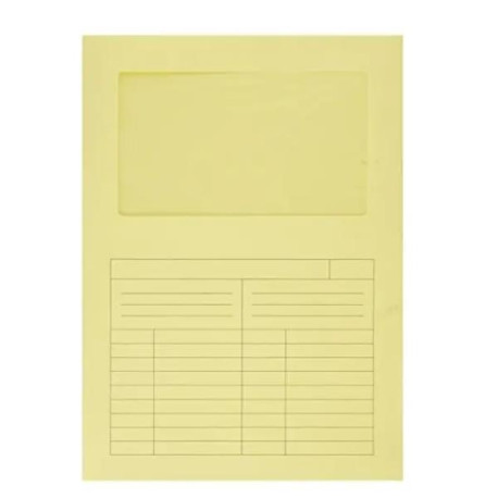 Fraschini Cartelline Con Finestra 120gr - Confezione da 50 Pezzi - Giallo