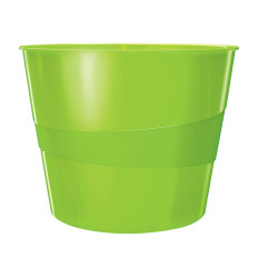 Cestino gettacarte WOW - altezza 32,4 cm - diametro 29 cm - 15 L - verde lime - Leitz
