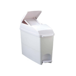Cestino igienico a pedale - 17x43x48 cm - coperchio blocca sacco - 18 L - bianco - Medial