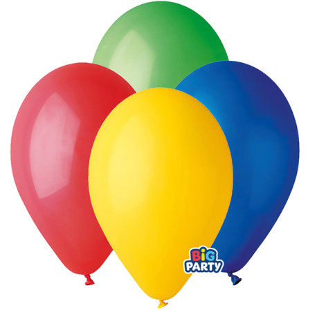 Palloncino - diametro 26 cm - lattice - colori assortiti - conf. 16 pezzi