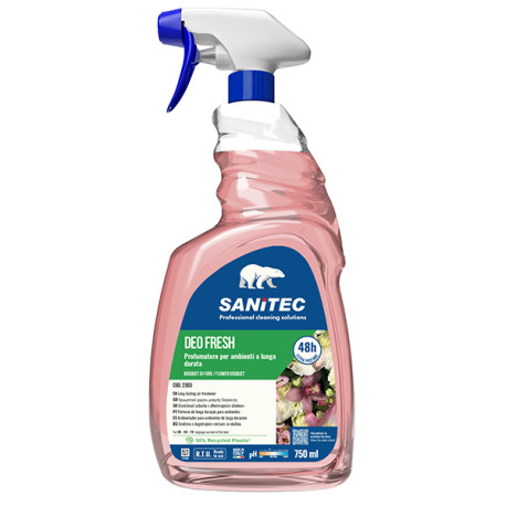 Profumatore Deo Fresh - per ambienti e tessuti - trigger 750 ml - bouquet di fiori - Sanitec