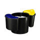 Cestino raccolta differenziata 516 - altezza 33,7 cm - diametro 26 cm -  nero/giallo/blu - Cep