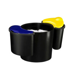 Cestino raccolta differenziata 516 - altezza 33,7 cm - diametro 26 cm -  nero/giallo/blu - Cep