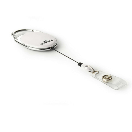 Chiocciola YO-YO Style per portabadge - bianco - filo retrattile 80 cm - Durable - conf. 10 pezzi