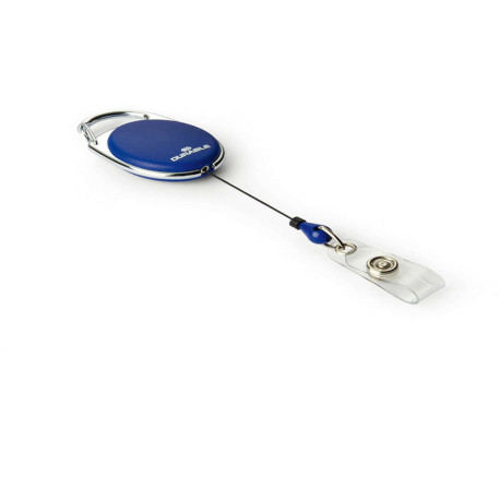 Chiocciola YO-YO Style per portabadge - blu - filo retrattile 80 cm - Durable - conf. 10 pezzi