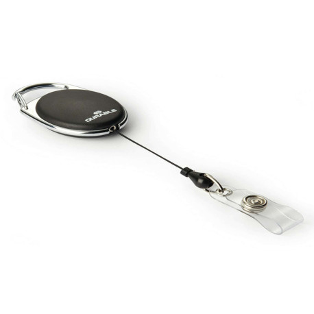 Chiocciola YO-YO Style per portabadge - nero - filo retrattile 80 cm - Durable - conf. 10 pezzi