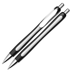 Penna a sfera a scatto Slider Rave  - punta XB  - fusto nero/bianco - nero - Schneider