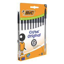 Penna a sfera Cristal - punta media 1,0mm - nero  - Bic - conf. 10 pezzi