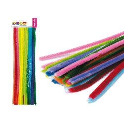 Ciniglia animata - ø 9 mm - lunghezza 30 cm - colori assortiti - Deco - busta 30 fili