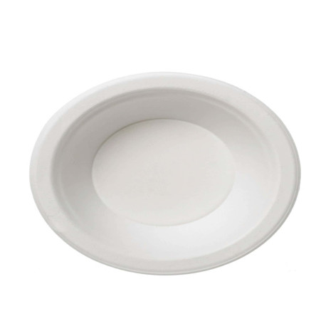 Ciotola monouso Bio - rotonda - diametro 19 cm - 680 ml - cellulosa/canna da zucchero - bianco - Leone - conf. 50 pezzi