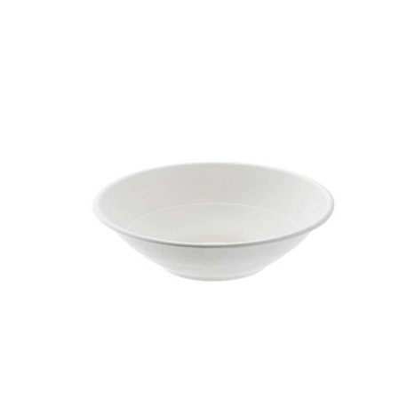 Ciotola monouso Bio - rotonda - diametro 19,5 cm - 900 ml - cellulosa/canna da zucchero - bianco - Leone - conf. 50 pezzi