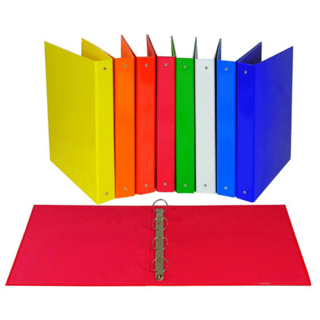 Raccoglitore - 22 x 30 cm - 4 anelli tondi 30 mm - dorso 4 cm - colori assortiti - Starline