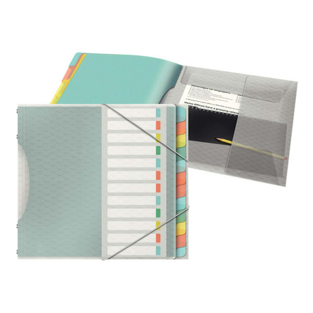 Classificatore colour'lce - 12 divisori - dorso 2 cm - 26,6x32 cm - multicolore - Esselte