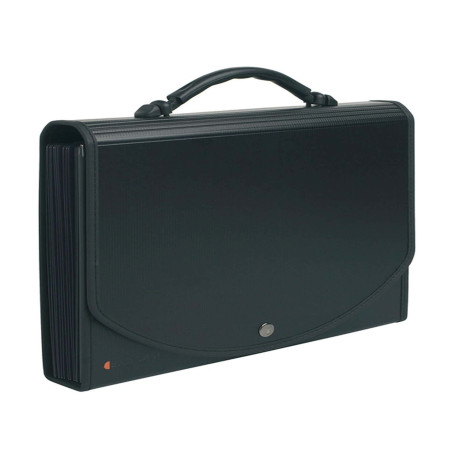 Classificatore Exacase - 13 tasche - PPL - 33x26 cm - nero - Exacompta