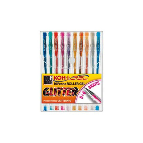 KOH-I-NOOR GEL SPARKLING - Penna a sfera - inchiostro gel - 0.7 mm (pacchetto di 10)