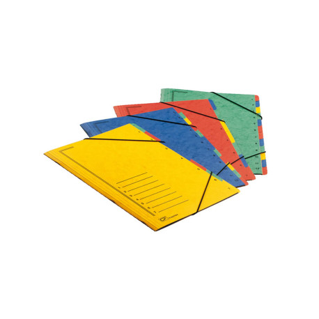 Classificatore numerico 1/7 - 7 scomparti - con elastici - 24x34 cm - colori assortiti - Fraschini