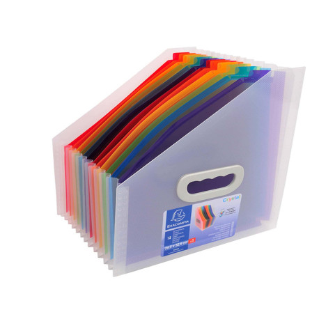 Classificatore portariviste Crystal - 12 tasche - PP - 26.5x32.5 cm - Exacompta