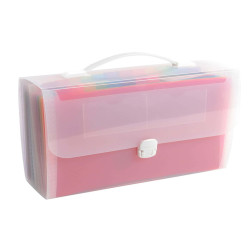 Classificatore valigetta con maniglia - cristallo - 33x29cm - 24 tasche - Exacompta