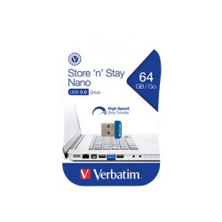 Verbatim Store 'n' Stay NANO - Chiavetta USB - 64 GB - USB 3.0 - blu
