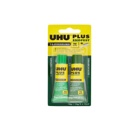 Colla bicomponente Plus 90 min - 30 ml (2x15ml) - trasparente - UHU