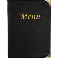 Portamenù Basic - A4 - 31,5 x 24 cm - PVC - nero - 4+2 buste fisse incluse - Securit