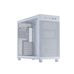 ASUS PRIME AP303 TG White, Midi Tower, PC, Bianco, micro ATX, Mini-ITX, ATX, Metallo, Gaming