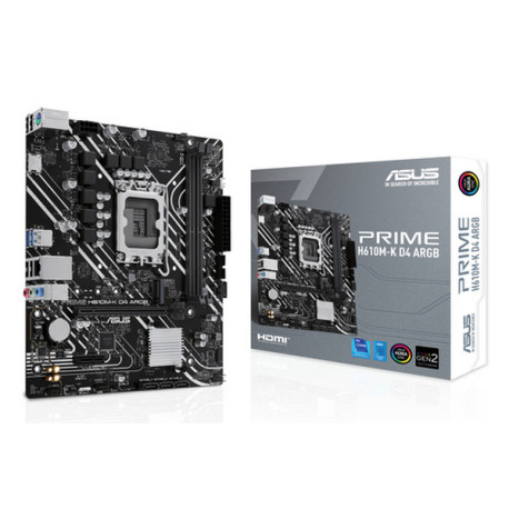 ASUS PRIME H610M-K D4 ARGB, Intel, LGA 1700, Intel® Celeron®, Intel® Pentium® Gold, Intel® Core™ i3, Intel® Core™ i5, Intel® Co