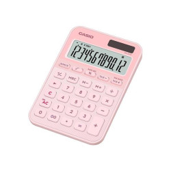 Calcolatrice da tavolo mini Casio MS-20YC-LP-W-EP con display a 12 cifre e alimentazione solare/batteria.