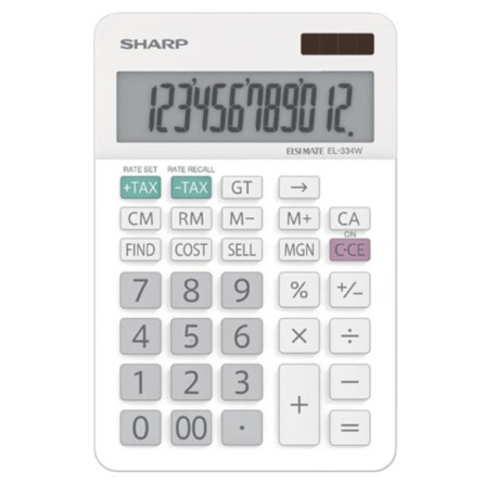 Calcolatrice desktop professionale Sharp SH-EL334W con display LCD a 12 cifre