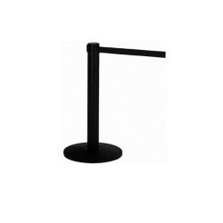 Colonnina segnapercorso Alfa nera - altezza 95 cm - con nastro retrattile nero da 200 cm - Medial