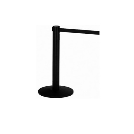Colonnina segnapercorso Alfa nera - altezza 95 cm - con nastro retrattile nero da 200 cm - Medial