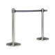 Colonnina segnapercorso cromata - altezza 100 cm - nastro retrattile grigio da 210 cm - Securit