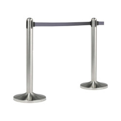 Colonnina segnapercorso cromata - altezza 100 cm - nastro retrattile grigio da 210 cm - Securit