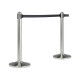 Colonnina segnapercorso cromata - altezza 100 cm - nastro retrattile nero da 210 cm - Securit