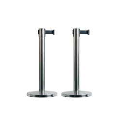 Colonnine segnapercorso Budget Retractable - altezza 88 cm - nastro nero da 210 cm - Securit - set 2 pezzi