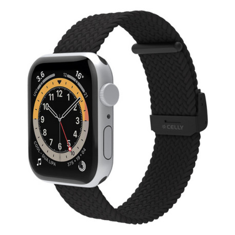 Celly WBANDBRAIDEDBK, Cinturino per orologio, Apple, Watch 42, Watch44, Watch 45 mm, Nero, 1 pz