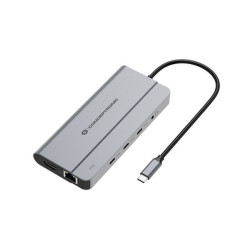 Conceptronic DONN34G, Cablato, USB 3.2 Gen 2 (3.1 Gen 2) Type-C, 100 W, 3,5 mm, 10,100,1000 Mbit/s, IEEE 802.3ab
