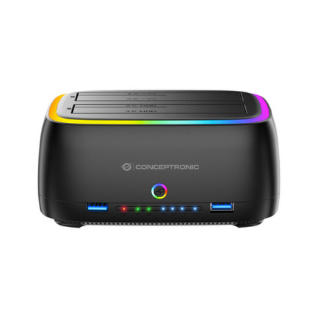 Conceptronic DONN36B, HDD, SSD, Serial ATA III, 2.5,3.5", 40 TB, USB 3.2 Gen 1 (3.1 Gen 1) Type-C, Nero