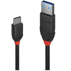 Lindy Cavo USB 3.2 Tipo A a C, 10Gbits, Black Line, 0.5m