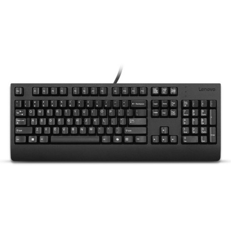 Lenovo 4Y41R64602, Full-size (100%), Cablato, USB, Plunger key switch, Nero